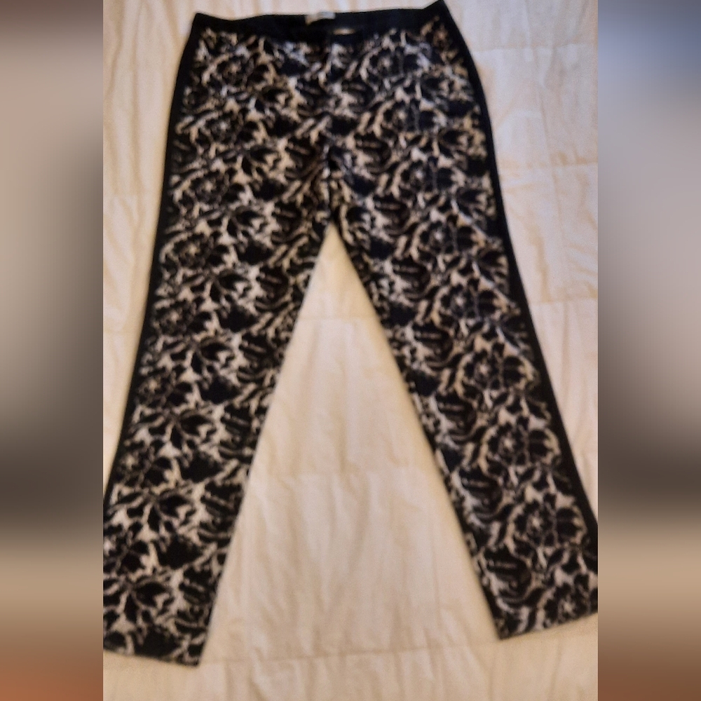 Women's Black Lace Pants, Size 8, 73% Polyester/ 22% Rayon/ 5% Spandex